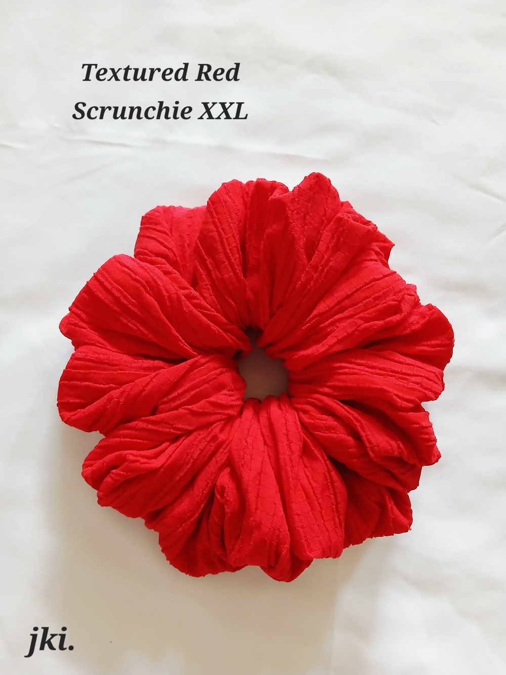 Textured Red Scrunchie XXL Hairtie